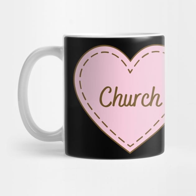 I Love Church Simple Heart Design by Word Minimalism